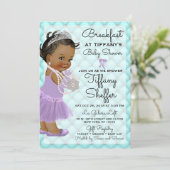 Invitation Baby shower fille princesse Diamonds Pearls (Debout devant)