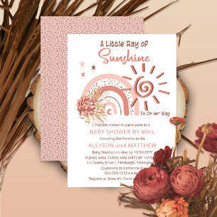 Invitation Baby Shower Fille Rayon de Soleil par la Poste 