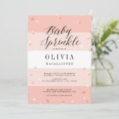 Invitation Baby Shower Fille Rayures Rose Confetti (Debout devant)