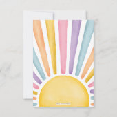 Invitation Baby Shower Fille Retro Boho Soleil (Dos)