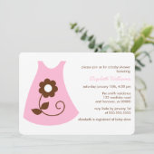 Invitation Baby shower fille robe de bébé rose (Debout devant)