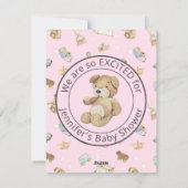 Invitation Baby shower fille robe Vintage rose mignonne (Dos)