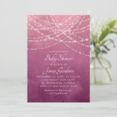 Invitation Baby shower fille rose (Debout devant)