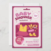 Invitation Baby shower fille rose (Devant)