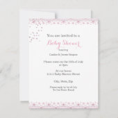 Invitation Baby shower fille rose arroser parapluie (Dos)