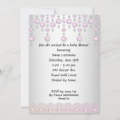Invitation Baby shower fille rose bébé Chaussure Diamant 2 (Dos)