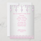 Invitation Baby shower fille rose bébé Chaussure Diamant A4 (Dos)