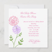 Invitation Baby shower Fille Rose Bébé Jardin Tea Party (Dos)