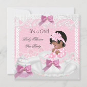 Invitation Baby shower fille rose bébé Teacup Cupcake AA (Devant)