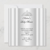 Invitation Baby shower fille rose blanche princesse Tiara (Dos)