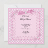 Invitation Baby shower fille rose blanche princesse Tiara (Dos)