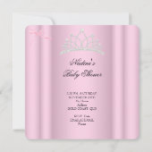 Invitation Baby shower fille rose blanche princesse Tiara (Dos)