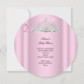 Invitation Baby shower fille rose blanche princesse Tiara ab (Dos)