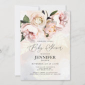 Invitation Baby shower Fille Rose Blush (Devant)
