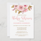 Invitation Baby shower Fille Rose Blush (Devant)