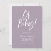 Invitation Baby Shower Fille Rose Calligraphie Simple (Devant)