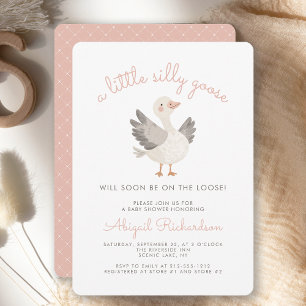 Invitation Baby Shower Fille Rose Canard Fou