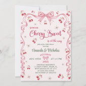 Invitation Baby shower Fille Rose cerise (Devant)