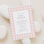 Invitation Baby shower fille rose classique En vichy<br><div class="desc">Invitations amis et famille à partager dans la joie de l'arrivée de votre petit avec cette élégante invitation de baby shower rose en vichy.</div>