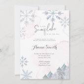 Invitation Baby shower fille rose d'hiver (Devant)