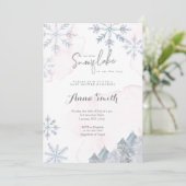 Invitation Baby shower fille rose d'hiver (Debout devant)