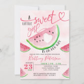 Invitation Baby shower fille rose pastèque (Devant)