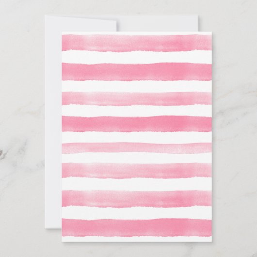 Invitation Baby shower fille rose pastèque (Dos)