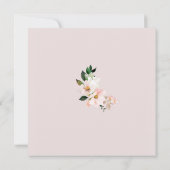 Invitation Baby shower fille rose poudré floral or foilé (Dos)