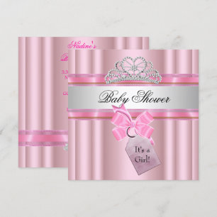 Invitation Baby Shower Fille Rose Princesse Noir