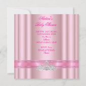 Invitation Baby shower fille rose princesse noire (Dos)