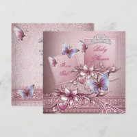 Baby Shower Fille Rose Princesse Papillon