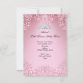 Invitation Baby shower fille rose princesse Tiara dentelle SM (Dos)
