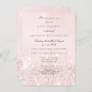 Invitation Baby shower fille rose Rose Blush Pastel Parties s