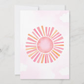 Invitation Baby Shower Fille Rose Un Petit Rayon de Soleil (Dos)