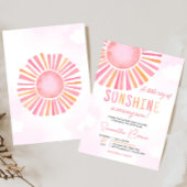 Invitation Baby Shower Fille Rose Un Petit Rayon de Soleil