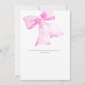Invitation BABY SHOWER FILLE RUBAN ROSE (Dos)
