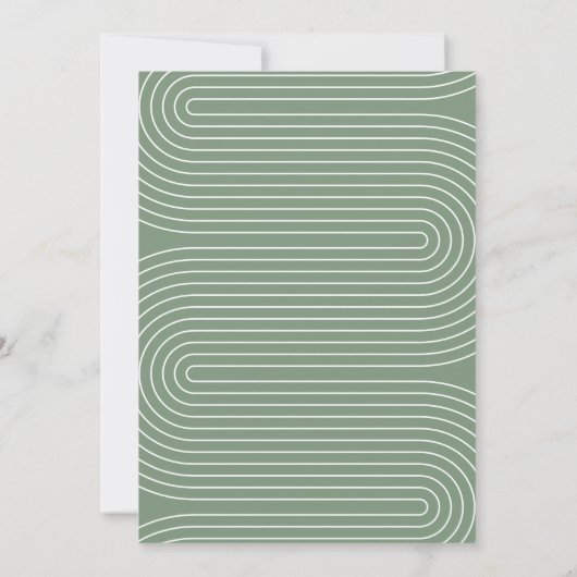 Invitation Baby shower fille script moderne sauge vert élégan (Dos)