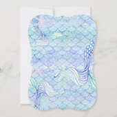 Invitation Baby shower fille sirène aquarelle Waves Wood Art (Dos)