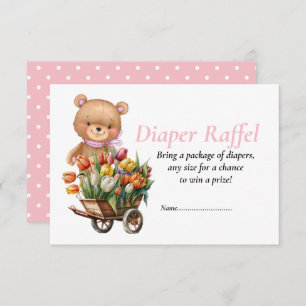 Invitation Baby shower fille Teddy floral couche Raffel