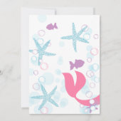 Invitation Baby shower fille Turquoise rose Sirène (Dos)