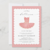 Invitation Baby shower fille Tutu rose (Devant)