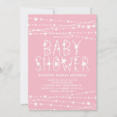 Invitation Baby shower fille Twinkle Stars (Devant)