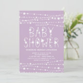 Invitation Baby shower fille Twinkle Stars (Debout devant)