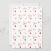 Invitation Baby shower Fille Vêtements bébé cerise en fleurs (Dos)