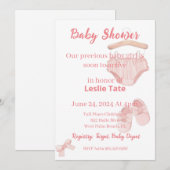 Invitation Baby shower Fille Vêtements Roses Chaussures (Devant / Derrière)