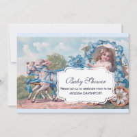 Baby Shower Fille Vintage dans un Carrosse avec de