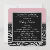 Invitation Baby Shower Fille Zèbre (Dos)