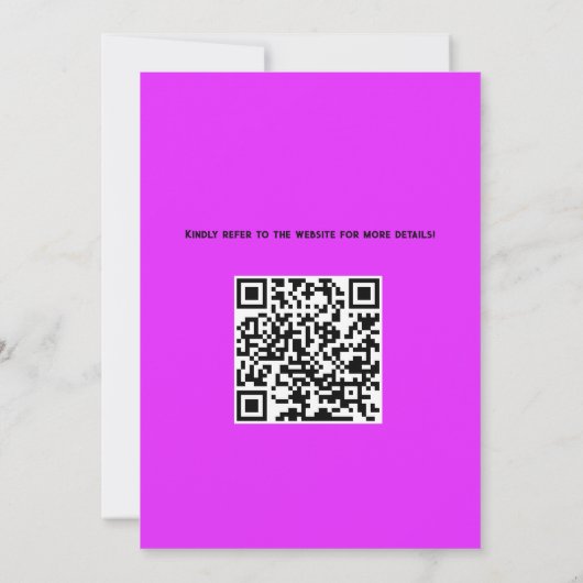 Invitation Baby shower filles Citrouille rose violet code QR (Dos)