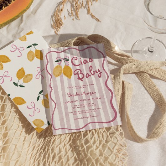 Invitation Baby shower Filles Filles Citron