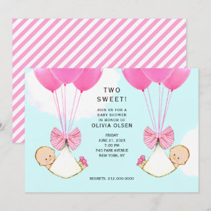 Invitation Baby Shower Filles Jumelles